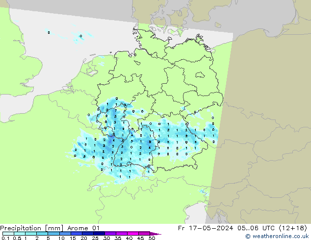 осадки Arome 01 пт 17.05.2024 06 UTC