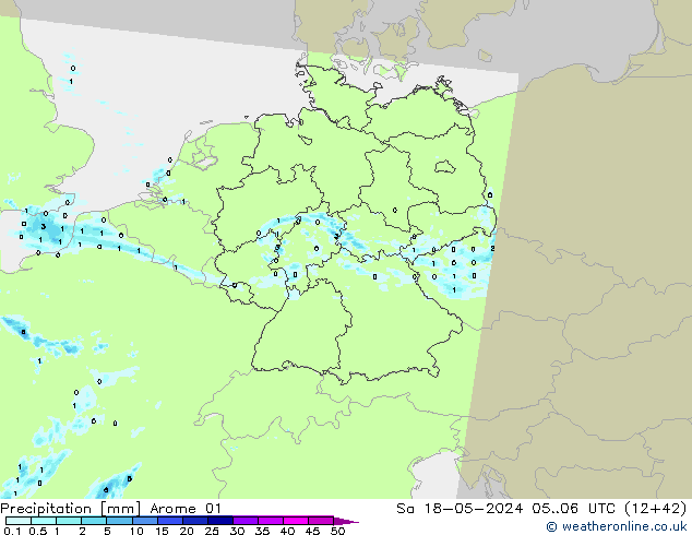 Precipitazione Arome 01 sab 18.05.2024 06 UTC