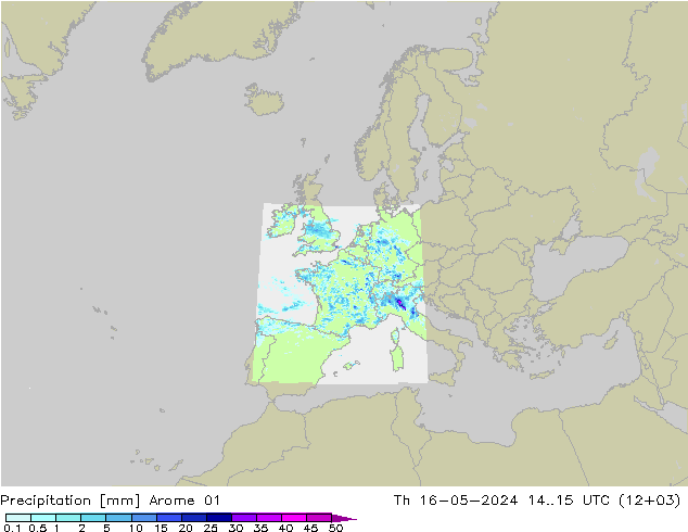 precipitação Arome 01 Qui 16.05.2024 15 UTC