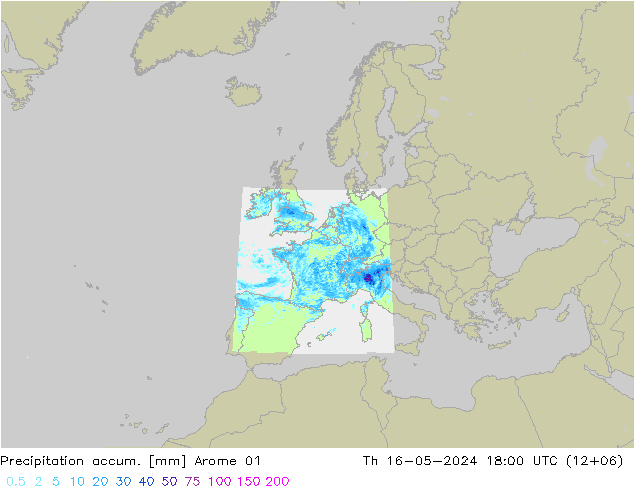Precipitation accum. Arome 01 gio 16.05.2024 18 UTC