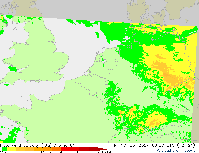 Windböen Arome 01 Fr 17.05.2024 09 UTC