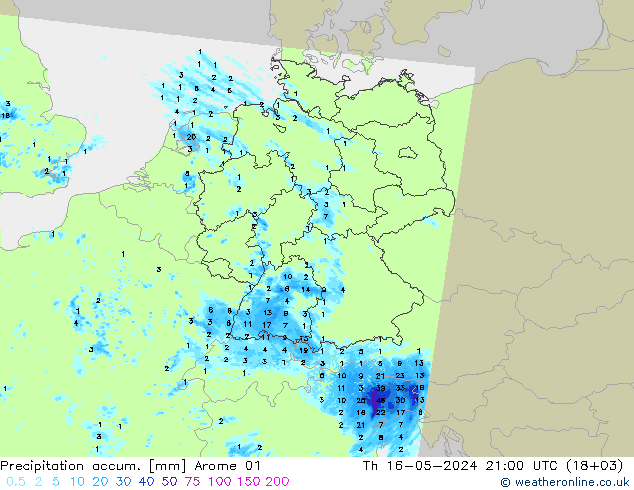 Precipitation accum. Arome 01 gio 16.05.2024 21 UTC