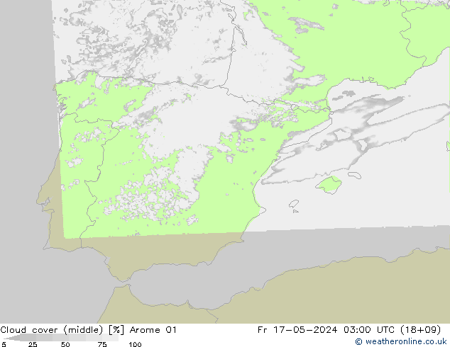 Nubes medias Arome 01 vie 17.05.2024 03 UTC