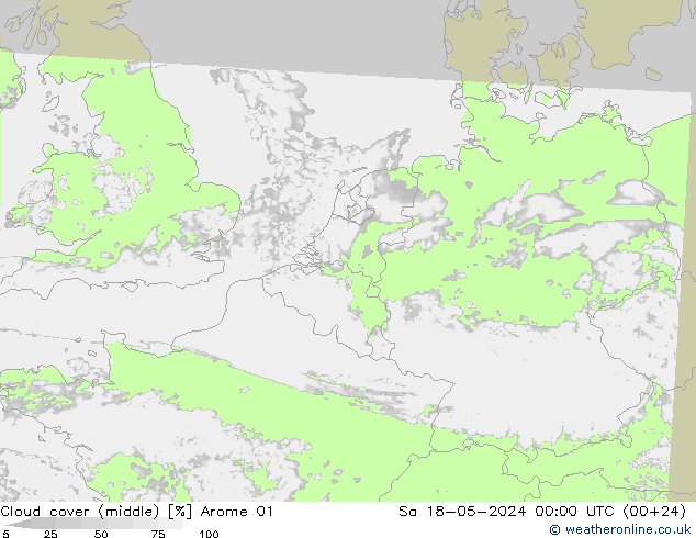 Wolken (mittel) Arome 01 Sa 18.05.2024 00 UTC
