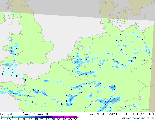 Niederschlag Arome 01 Sa 18.05.2024 18 UTC