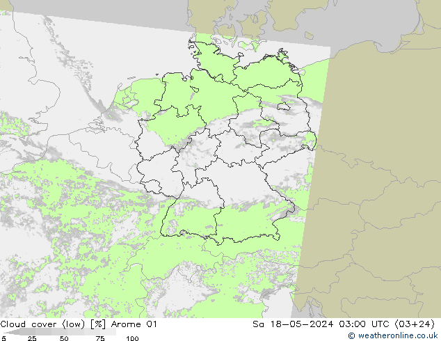 云 (低) Arome 01 星期六 18.05.2024 03 UTC