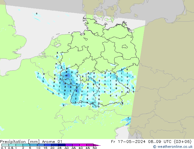 Yağış Arome 01 Cu 17.05.2024 09 UTC