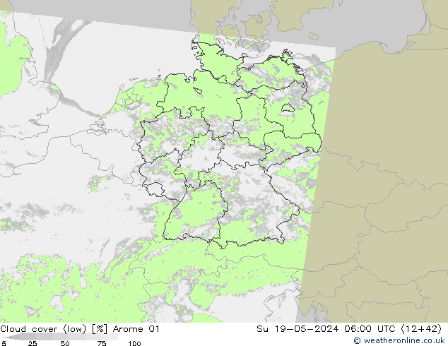 Nuages (bas) Arome 01 dim 19.05.2024 06 UTC