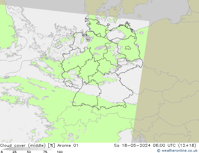 Bewolking (Middelb.) Arome 01 za 18.05.2024 06 UTC