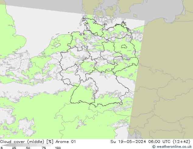 Nuages (moyen) Arome 01 dim 19.05.2024 06 UTC