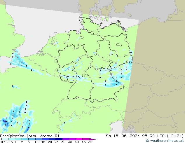 Precipitation Arome 01 Sa 18.05.2024 09 UTC