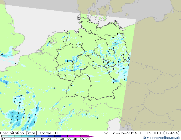 Precipitazione Arome 01 sab 18.05.2024 12 UTC