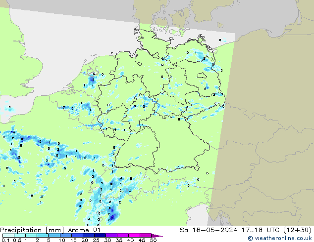 Precipitation Arome 01 Sa 18.05.2024 18 UTC