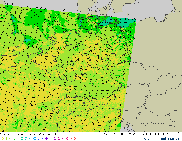 Surface wind Arome 01 Sa 18.05.2024 12 UTC