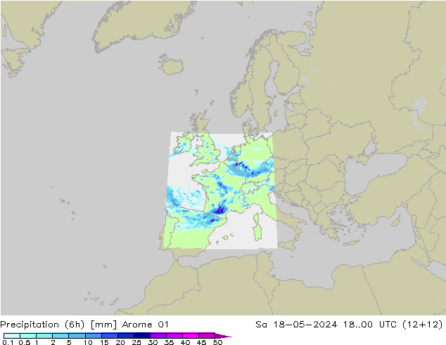 Nied. akkumuliert (6Std) Arome 01 Sa 18.05.2024 00 UTC