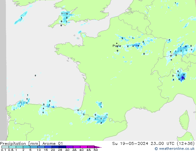 precipitação Arome 01 Dom 19.05.2024 00 UTC