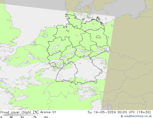 Bulutlar (yüksek) Arome 01 Paz 19.05.2024 00 UTC