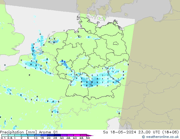 precipitação Arome 01 Sáb 18.05.2024 00 UTC