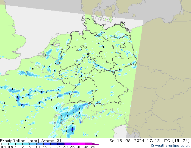Precipitation Arome 01 Sa 18.05.2024 18 UTC