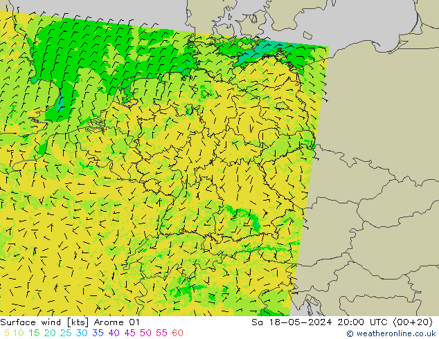 Surface wind Arome 01 Sa 18.05.2024 20 UTC