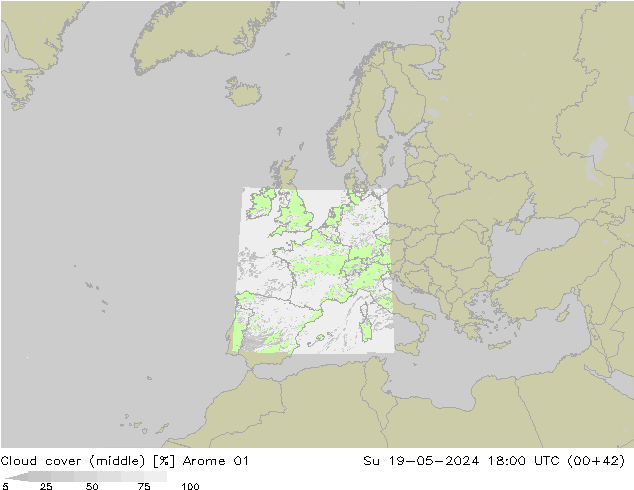 zachmurzenie (środk.) Arome 01 nie. 19.05.2024 18 UTC