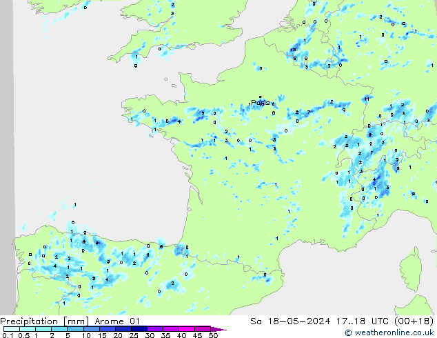 Yağış Arome 01 Cts 18.05.2024 18 UTC