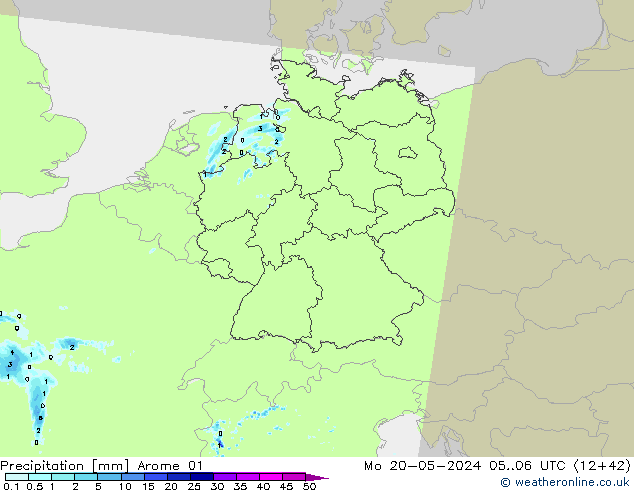 Precipitation Arome 01 Mo 20.05.2024 06 UTC