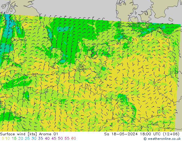 Surface wind Arome 01 Sa 18.05.2024 18 UTC