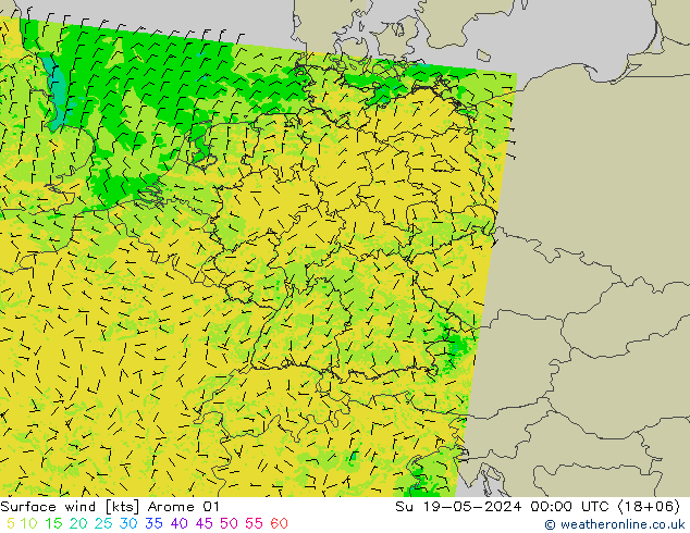 Bodenwind Arome 01 So 19.05.2024 00 UTC