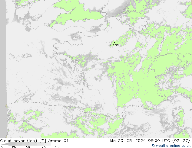 zachmurzenie (niskie) Arome 01 pon. 20.05.2024 06 UTC