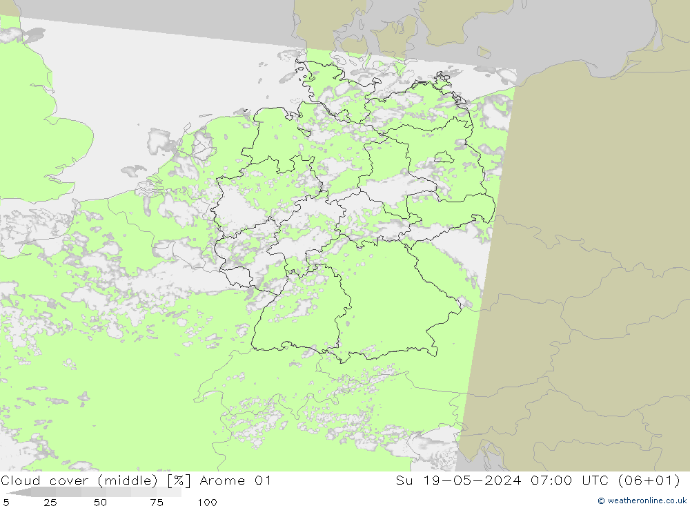 Nubes medias Arome 01 dom 19.05.2024 07 UTC
