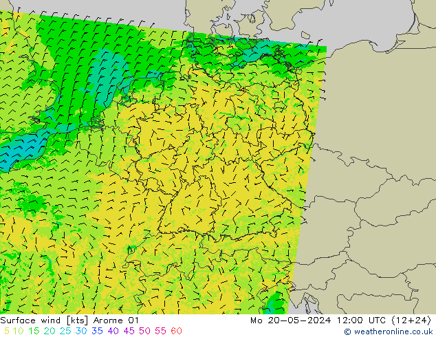 Bodenwind Arome 01 Mo 20.05.2024 12 UTC