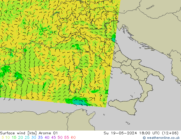 Surface wind Arome 01 Su 19.05.2024 18 UTC