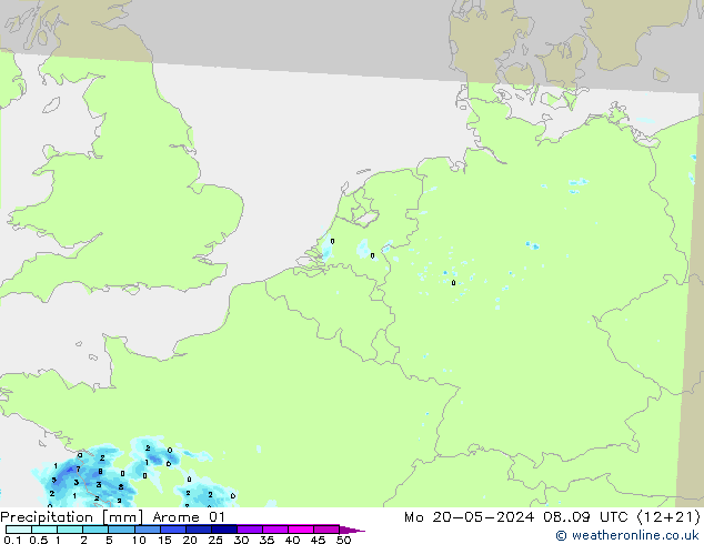 Precipitazione Arome 01 lun 20.05.2024 09 UTC