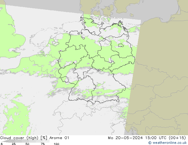 vysoký oblak Arome 01 Po 20.05.2024 15 UTC