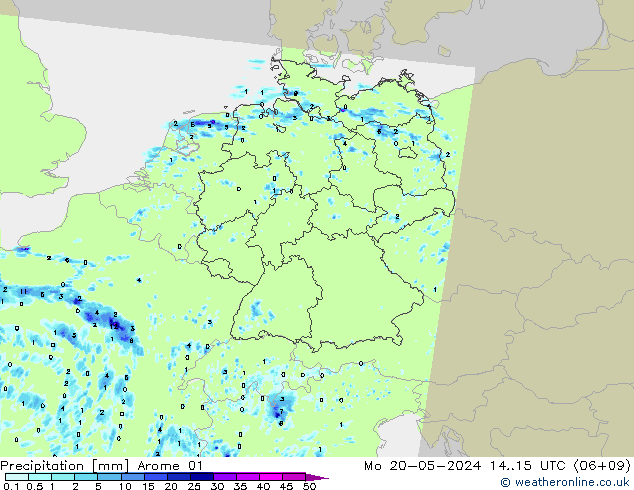 precipitação Arome 01 Seg 20.05.2024 15 UTC