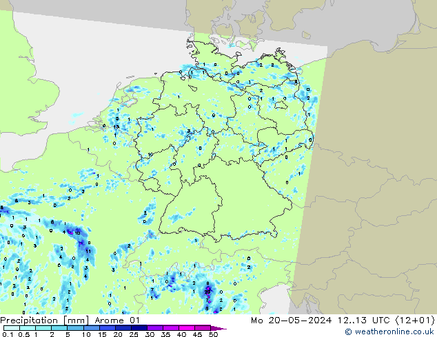 Precipitation Arome 01 Mo 20.05.2024 13 UTC