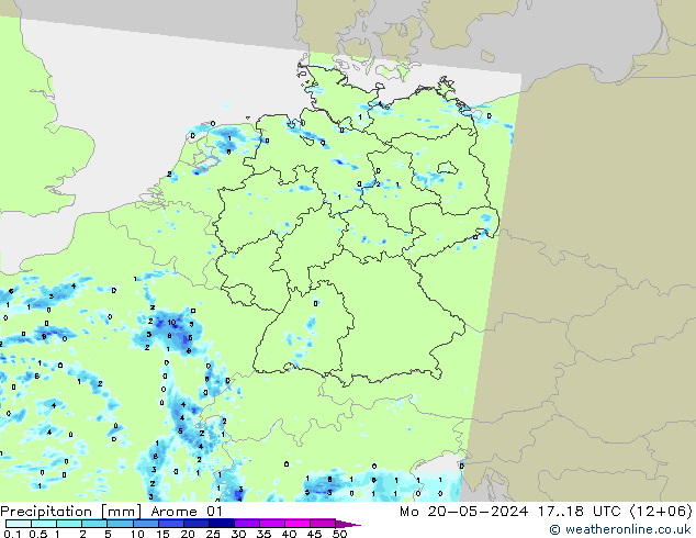 Precipitation Arome 01 Mo 20.05.2024 18 UTC