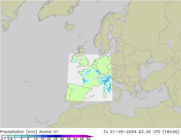 precipitação Arome 01 Ter 21.05.2024 00 UTC