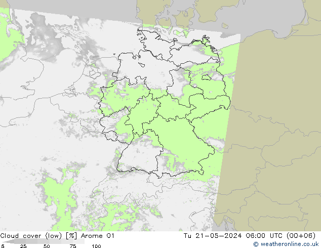 云 (低) Arome 01 星期二 21.05.2024 06 UTC