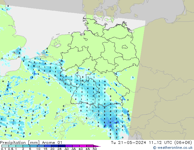 Precipitazione Arome 01 mar 21.05.2024 12 UTC