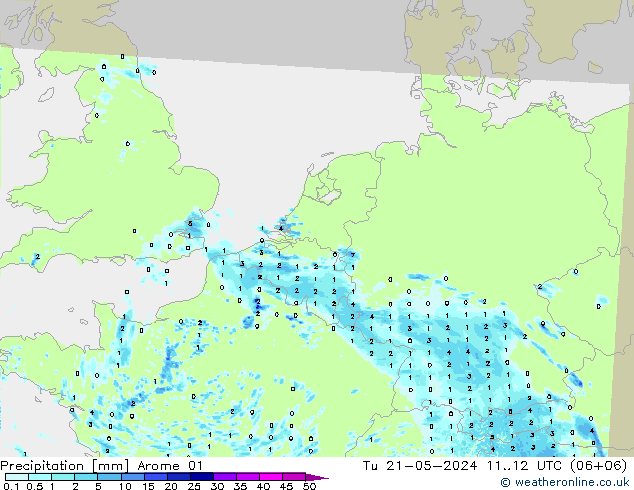 Precipitación Arome 01 mar 21.05.2024 12 UTC