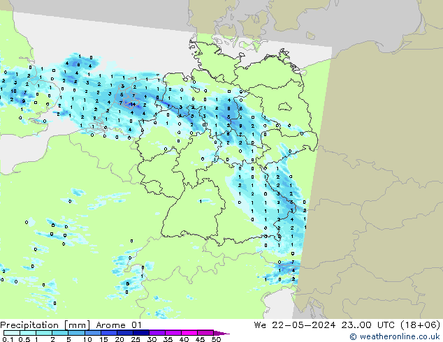 降水 Arome 01 星期三 22.05.2024 00 UTC