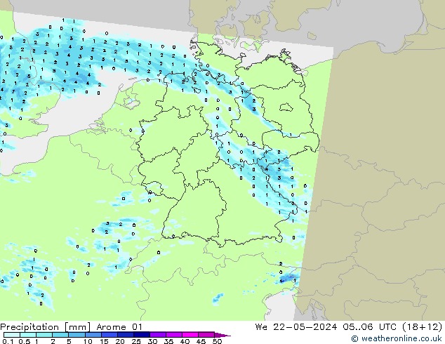 Precipitation Arome 01 We 22.05.2024 06 UTC