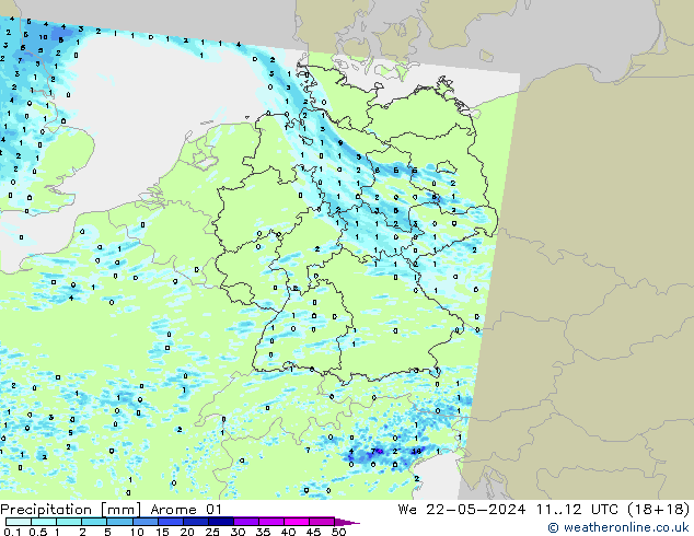 Precipitation Arome 01 We 22.05.2024 12 UTC