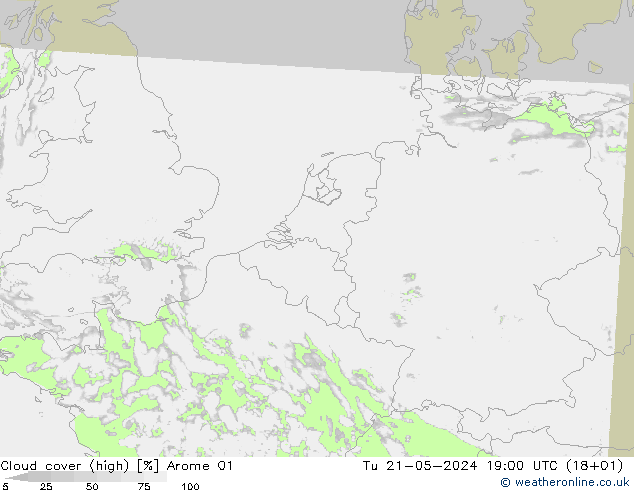 облака (средний) Arome 01 вт 21.05.2024 19 UTC