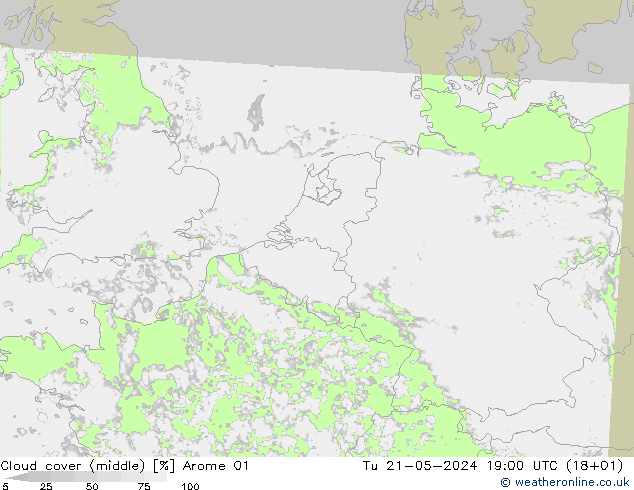 Wolken (mittel) Arome 01 Di 21.05.2024 19 UTC