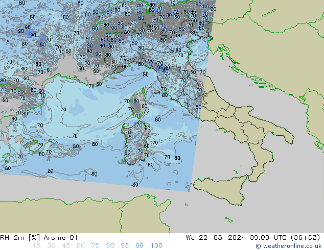 2m Nispi Nem Arome 01 Çar 22.05.2024 09 UTC