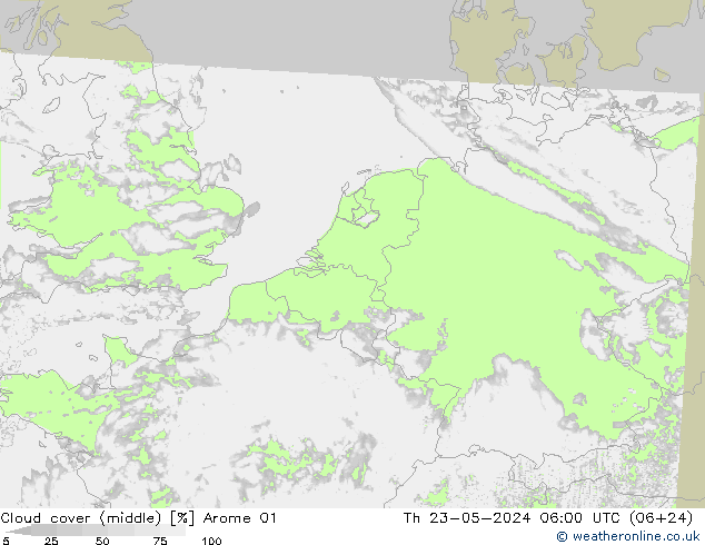 云 (中) Arome 01 星期四 23.05.2024 06 UTC