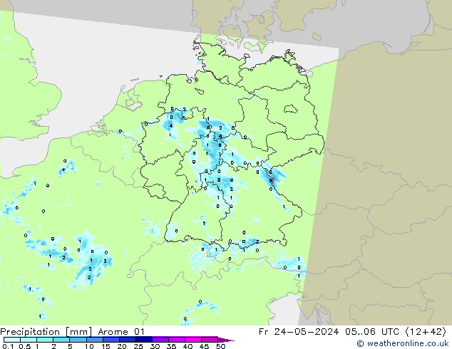 precipitação Arome 01 Sex 24.05.2024 06 UTC